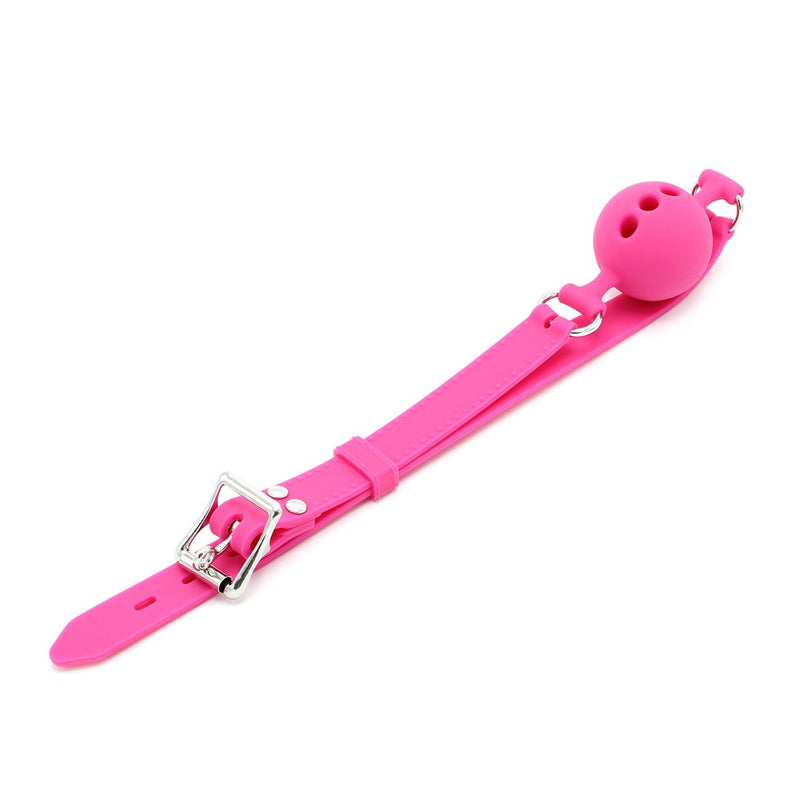 Kiotos - Siliconen Ball Gag Met (adem)gaten - Roze-Laced-up.nl