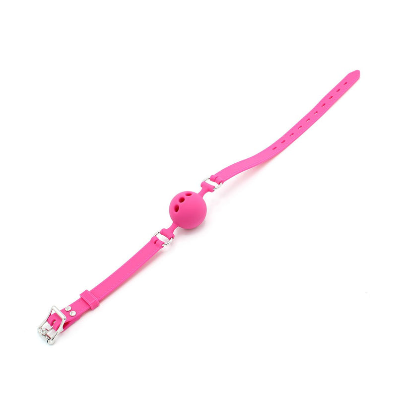 Kiotos - Siliconen Ball Gag Met (adem)gaten - Roze-Laced-up.nl