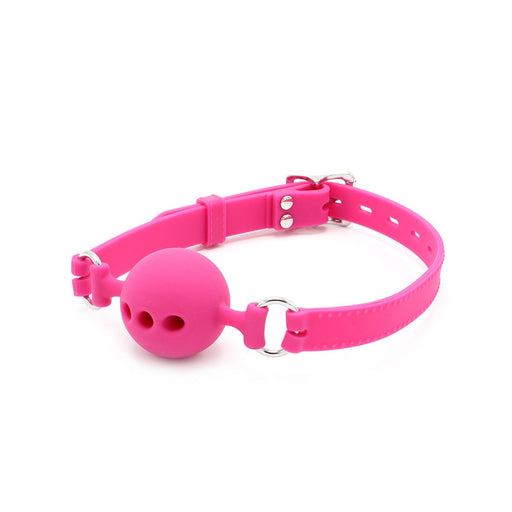 Kiotos - Siliconen Ball Gag Met (adem)gaten - Roze-Laced-up.nl