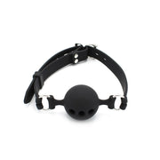 Kiotos - Siliconen Ball Gag Met (adem)gaten - Zwart-Laced-up.nl
