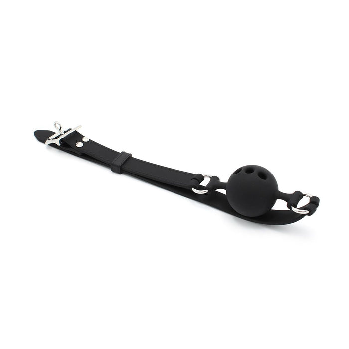 Kiotos - Siliconen Ball Gag Met (adem)gaten - Zwart-Laced-up.nl