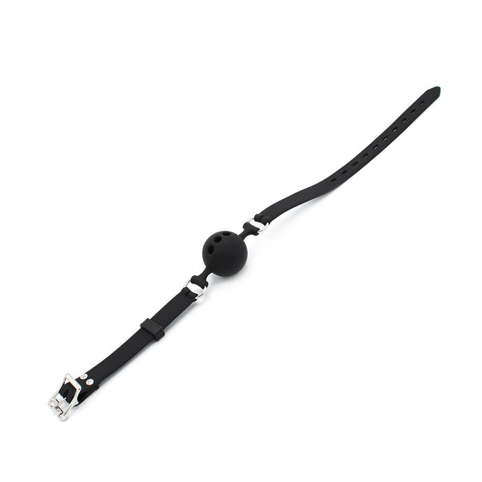 Kiotos - Siliconen Ball Gag Met (adem)gaten - Zwart-Laced-up.nl