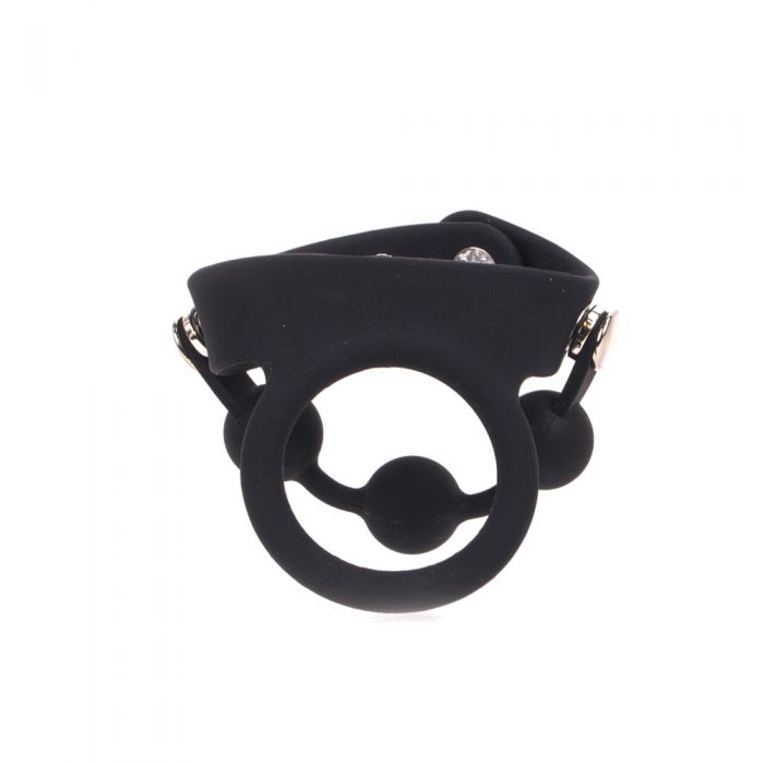 Kiotos - Étireur de testicules en silicone avec 3 poids sphériques - Noir - Laced-up.nl