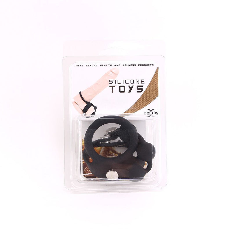 Kiotos - Silicone Ball Spreader with Weighted Balls - Flexible and Adjustable - Black - Laced-up.nl