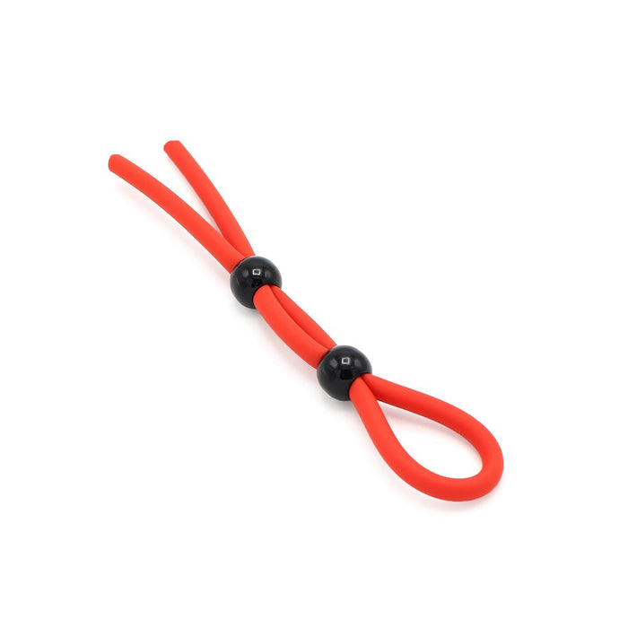 Kiotos - Siliconen Cockring Koordje The Double Strangler - Rood-Laced-up.nl