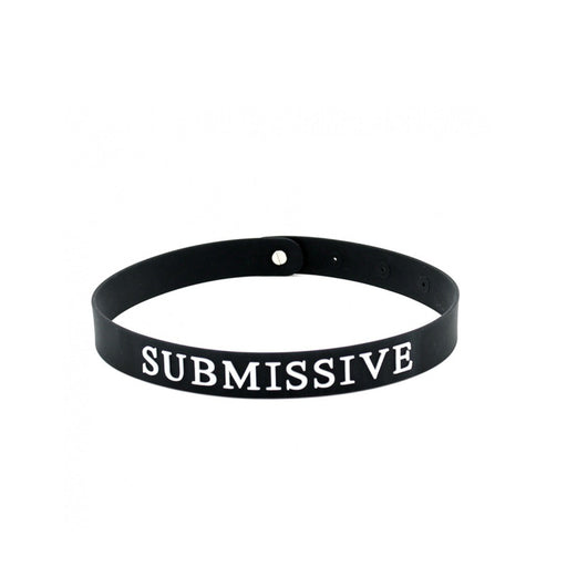 Kiotos - Siliconen Collar Met tekst SUBMISSIVE-Laced-up.nl