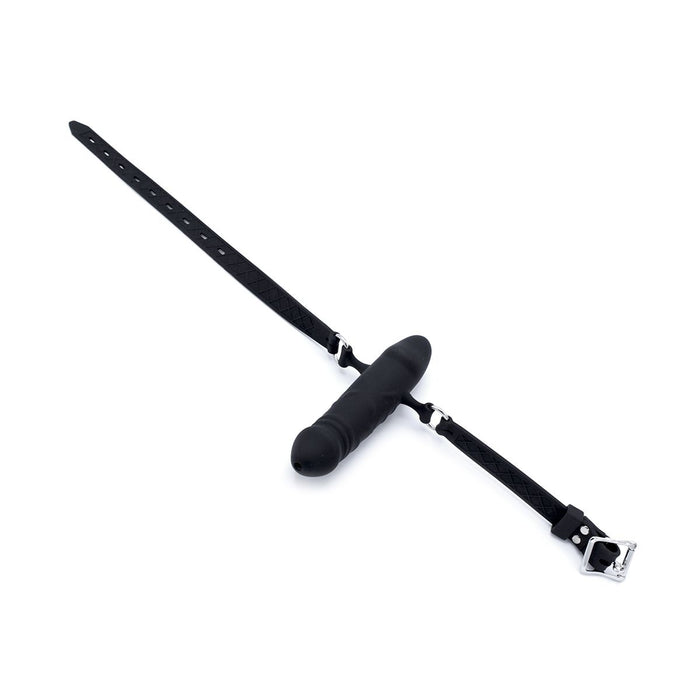 Kiotos - Siliconen Dubbele Penis Gag - Zwart-Laced-up.nl