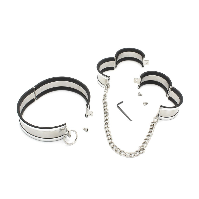 Kiotos - Stalen Collar En Handboeien-Laced-up.nl