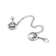 Kiotos - Stalen Tepelklem Ringen Met Ketting - RVS - Lengte Ketting 38 cm-Erotiekvoordeel.nl