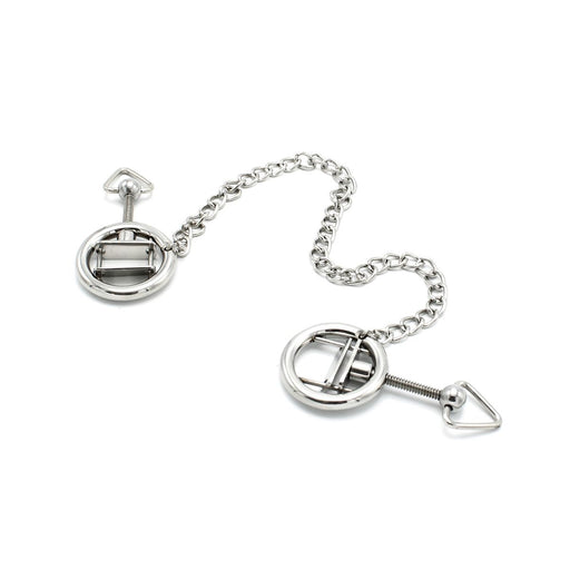 Kiotos - Stalen Tepelklem Ringen Met Ketting - RVS - Lengte Ketting 38 cm-Erotiekvoordeel.nl