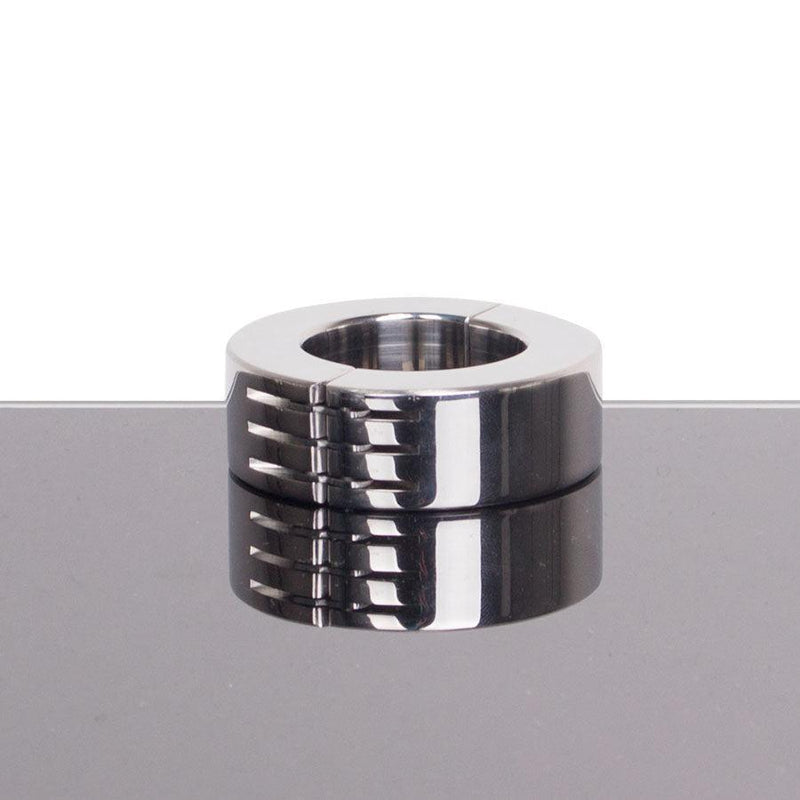 Kiotos - Ballstretcher RVS Met Groeven Scharnierend 20 mm Hoog Ø 35 mm-Laced-up.nl