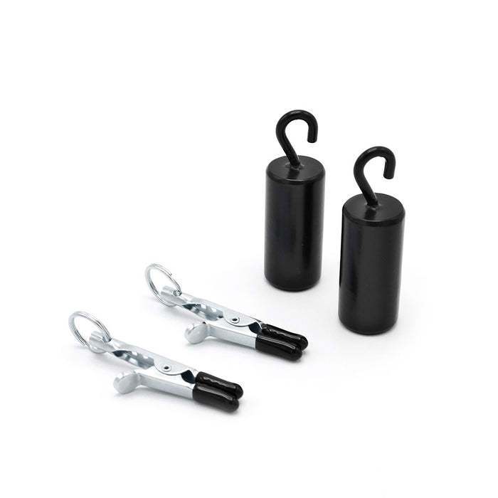 Kiotos - Crocodile Tepelklemmen - 2 x 100g met Haakgewichten- RVS - Zwart-Laced-up.nl