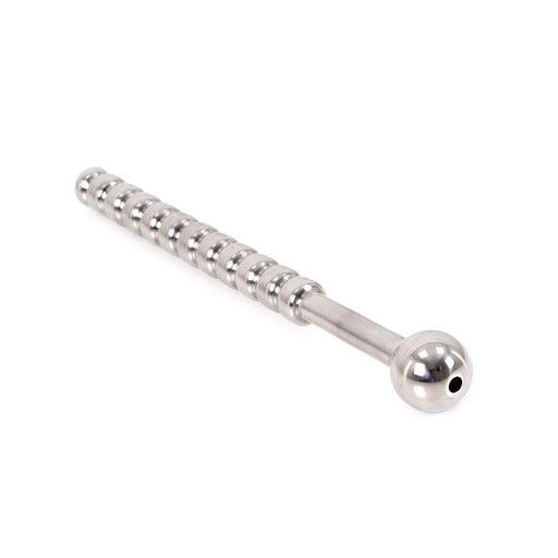 Kiotos - Geribbelde Holle Penisplug - RVS - 14 cm - diameter 7 mm-Laced-up.nl