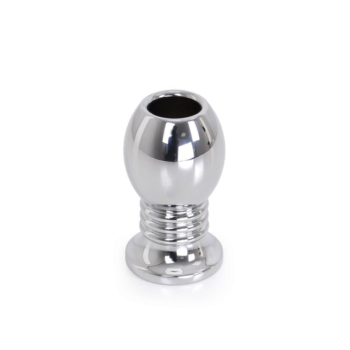 Kiotos Steel - Holle Anaal Plug - RVS - Geribbeld - Lengte 70 mm-Erotiekvoordeel.nl