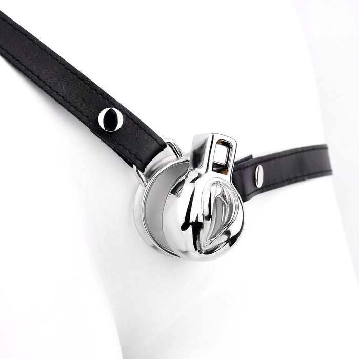 Kiotos - Kuisheidsgordel - Kuisheidskooi RVS - Vulva-imitatie - Sissy Training - Zwart-Laced-up.nl