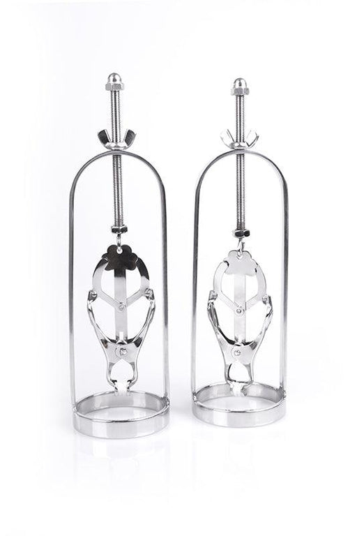 Kiotos Steel - RVS Tepel Stretchers Met Clover Ontwerp En Draaischroeven-Laced-up.nl