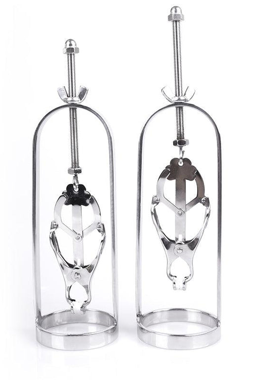 Kiotos Steel - RVS Tepel Stretchers Met Clover Ontwerp En Draaischroeven-Laced-up.nl