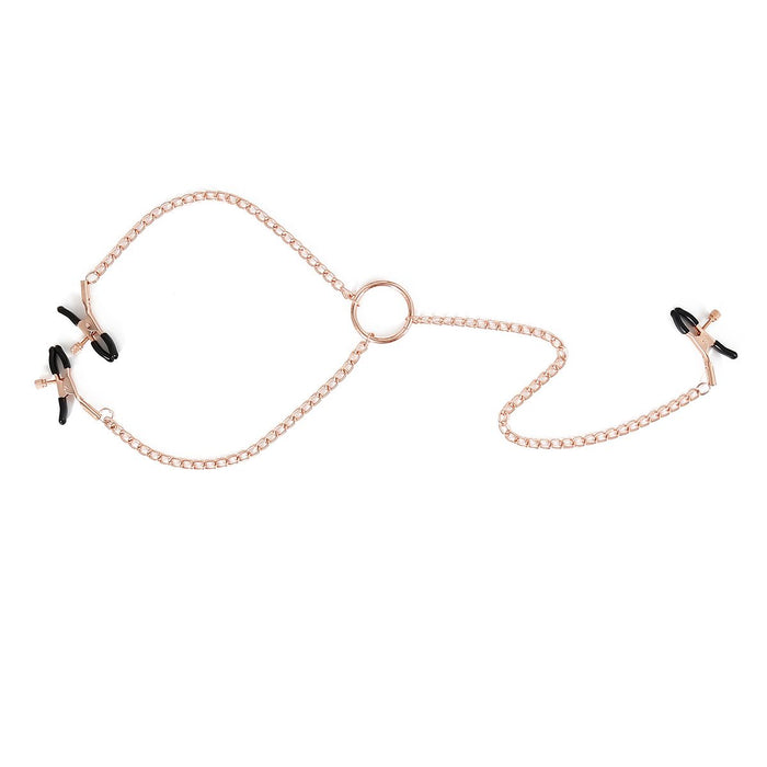 Kiotos - Rosé Gouden Tepelklemmen met Clitoris Klem-Laced-up.nl