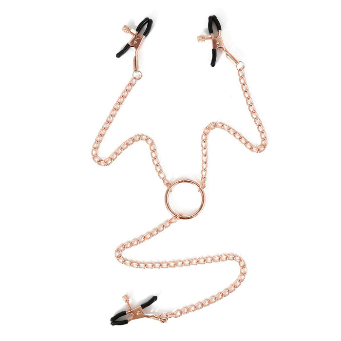 Kiotos - Rosé Gouden Tepelklemmen met Clitoris Klem-Laced-up.nl