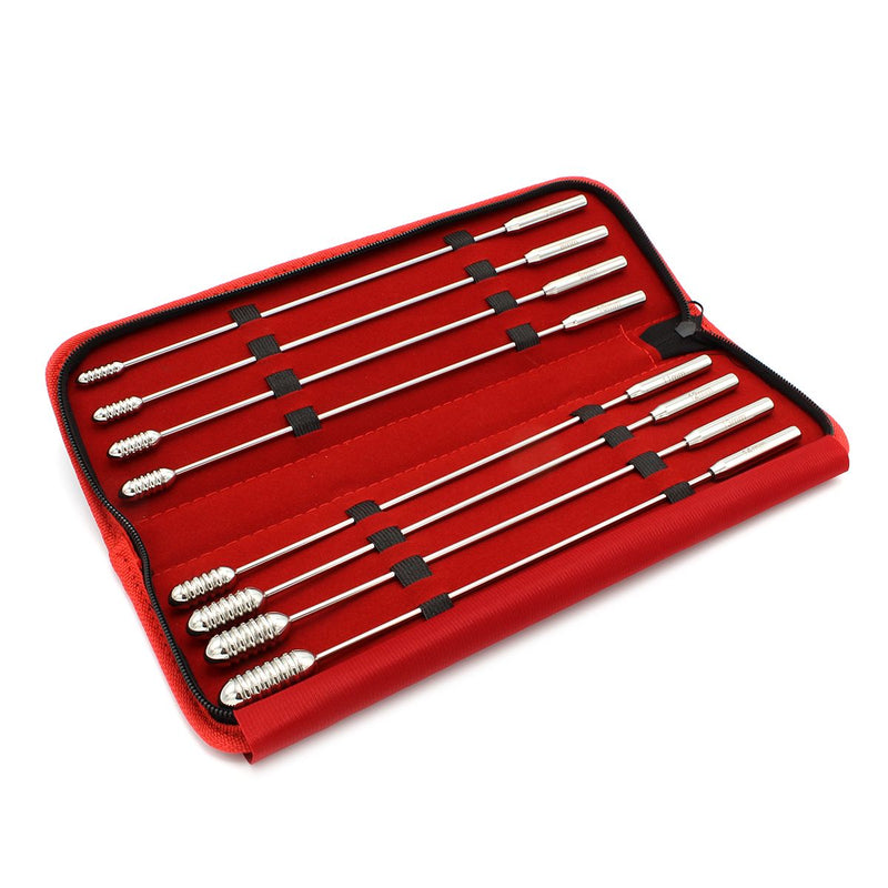 Kiotos - Set Met Geribbelde Rosebud Dilators/sounds In Luxe etui - 8 Stuks-Laced-up.nl