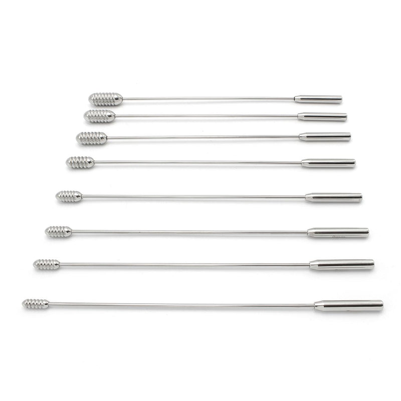 Kiotos - Set Met Geribbelde Rosebud Dilators/sounds In Luxe etui - 8 Stuks-Laced-up.nl