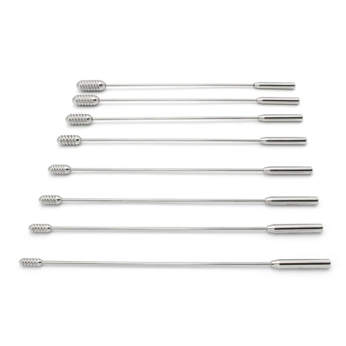 Kiotos - Set Met Geribbelde Rosebud Dilators/sounds In Luxe etui - 8 Stuks-Laced-up.nl