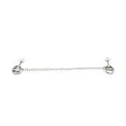 Kiotos - Stalen Tepelklem Ringen Met Ketting - RVS - Lengte Ketting 38 cm-Laced-up.nl