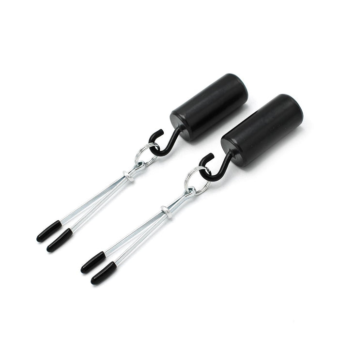 Kiotos - Tepelklemmen - Nipple Pinch Clamps met 2 x 100g Haakgewichten- RVS - Zwart-Laced-up.nl
