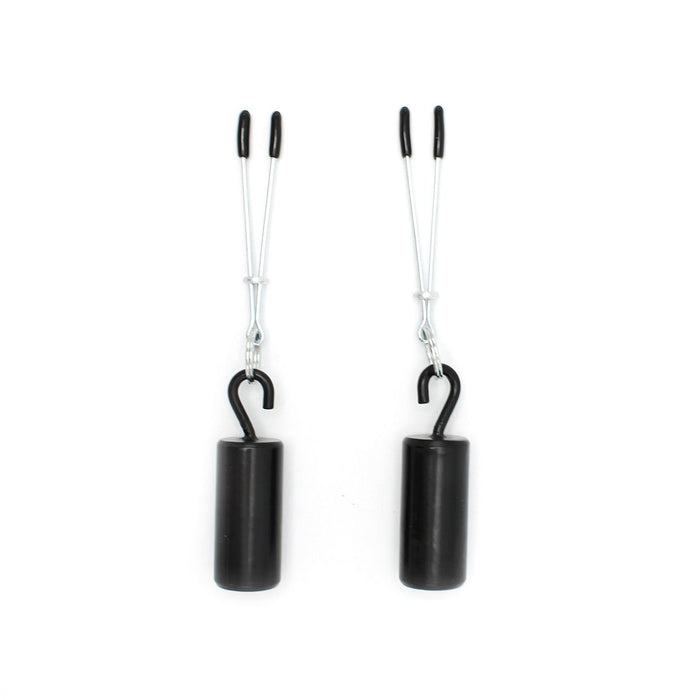Kiotos - Tepelklemmen - Nipple Pinch Clamps met 2 x 100g Haakgewichten- RVS - Zwart-Laced-up.nl