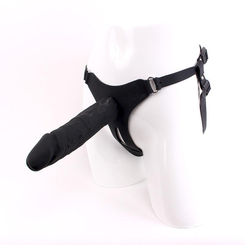 Kiotos - Strap-on met Siliconen Dildo - 20 x 4,7 cm - Zwart-Erotiekvoordeel.nl