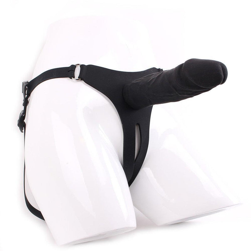 Kiotos - Strap-on met Siliconen Dildo - 20 x 4,7 cm - Zwart-Erotiekvoordeel.nl