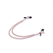 Kiotos - Tepelklemmen Rosé Goud - Met Dubbele Decoratieve Ketting-Erotiekvoordeel.nl
