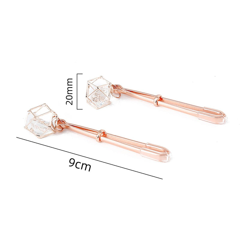 Kiotos - Tepelklemmen Rosé Goud Met Prisma Hanger-Erotiekvoordeel.nl
