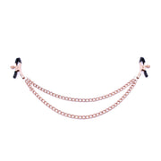 Kiotos - Tepelklemmen Rosé Goud - Met Dubbele Decoratieve Ketting-Erotiekvoordeel.nl