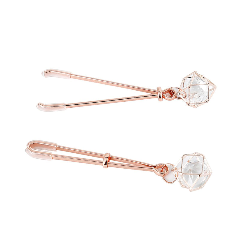 Kiotos - Tepelklemmen Rosé Goud Met Prisma Hanger-Erotiekvoordeel.nl