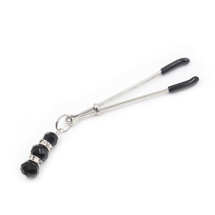 Kiotos - Verstelbare Pincet Tepelklemmen Met versiering Van Zwarte kralen En strass Steentjes-Laced-up.nl