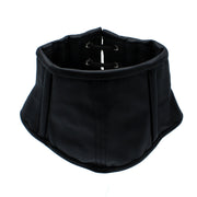Kiotos - Zwart Lederen Lace-Up Corset Collar-Erotiekvoordeel.nl