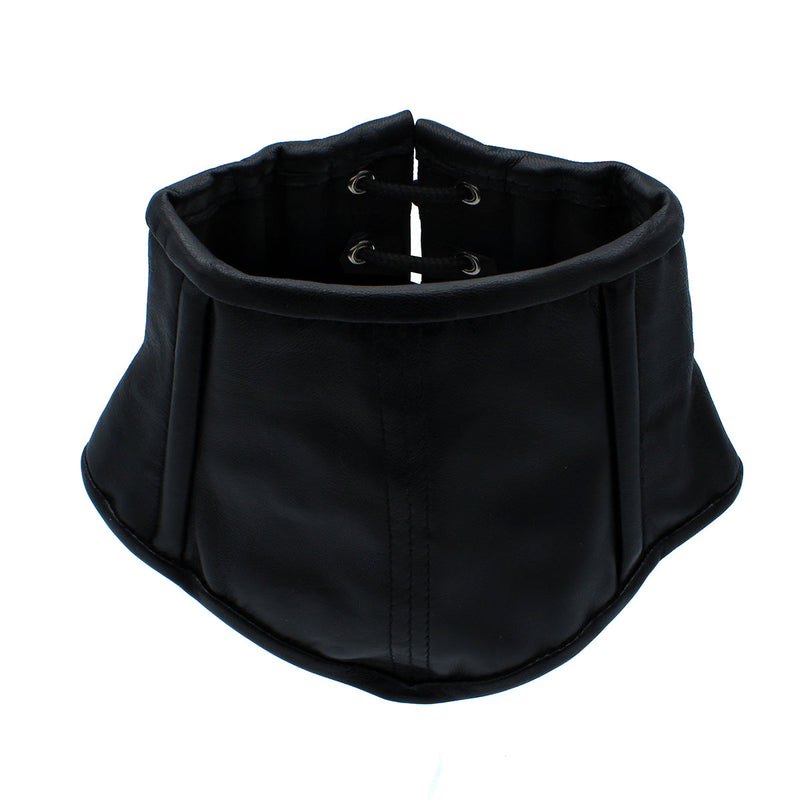 Kiotos - Zwart Lederen Lace-Up Corset Collar-Erotiekvoordeel.nl