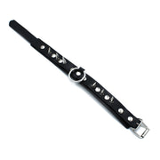 Kiotos - Black Leather Spiked Collar with O-Ring - Laced-up.nl