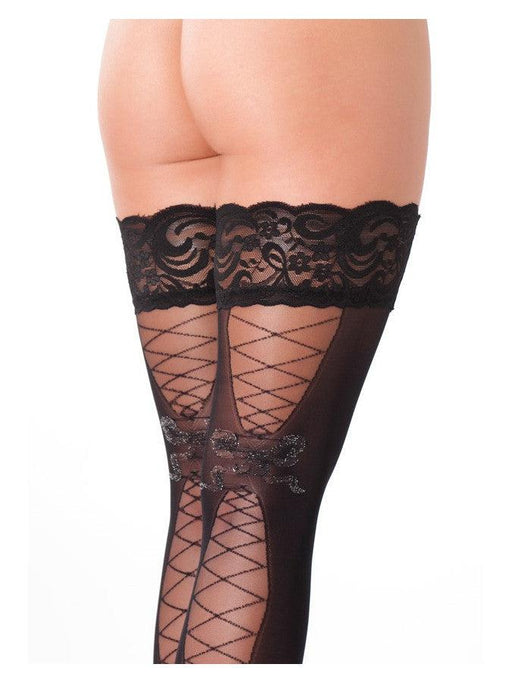 Amorable - Kousen Met Corsetveter illusie - Zwart-Laced-up.nl