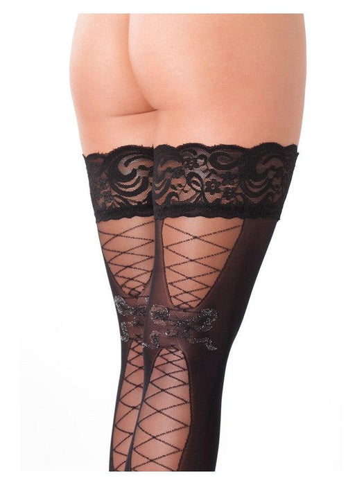 Amorable - Kousen Met Corsetveter illusie - Zwart-Laced-up.nl