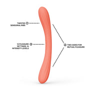 LELO - Boomerang - Dubbelzijdige Vibrator - Dubbele Motor - Coral-Erotiekvoordeel.nl