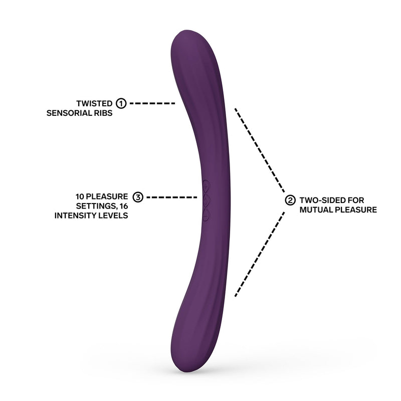 LELO - Boomerang - Dubbelzijdige Vibrator - Dubbele Motor - Paars-Erotiekvoordeel.nl