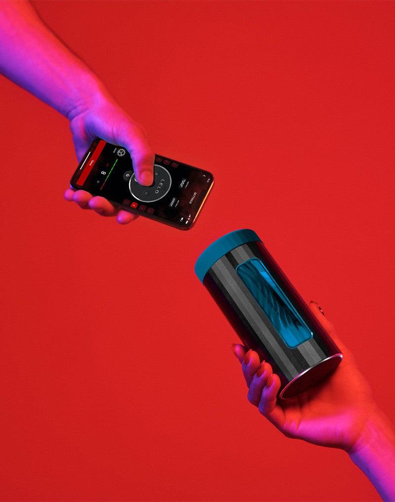 LELO - F1S V3 XL - Interactieve Masturbator met App Control - Blauw/Zwart-laced-up.nl
