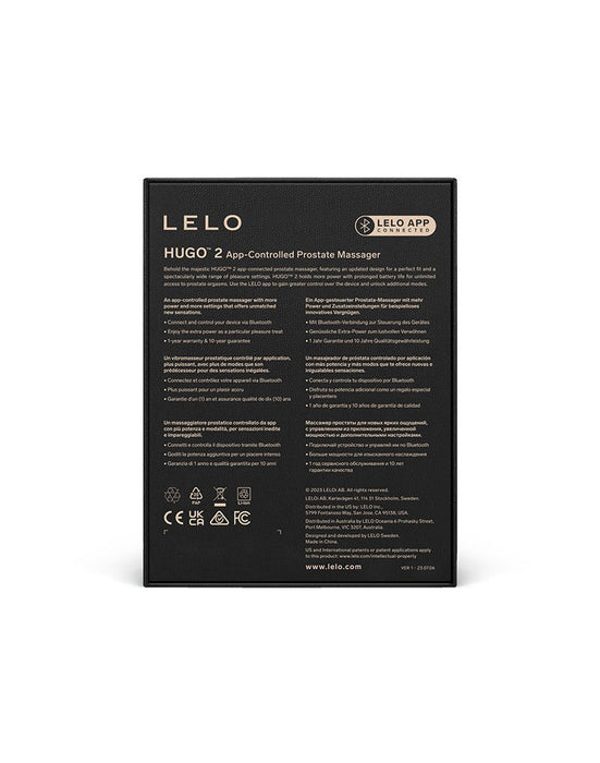 LELO - Hugo 2 - Prostaat Vibrator - Prostaat Massager - Met App Control - Zwart-Laced-up.nl