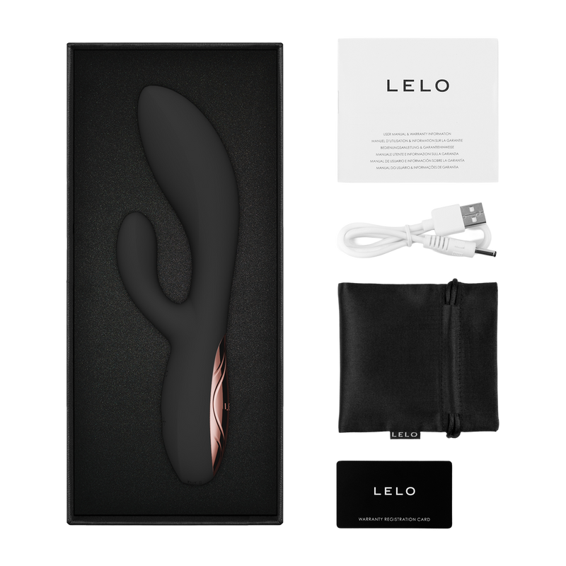 LELO - Ina Thrust - Rabbit Vibrator met Stootbeweging - Zwart-Erotiekvoordeel.nl