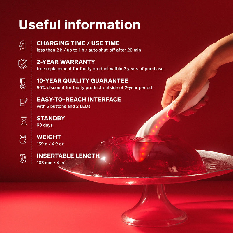 LELO - Mona Spectra - Wellness Massager met Rood Licht - Wit-Erotiekvoordeel.nl