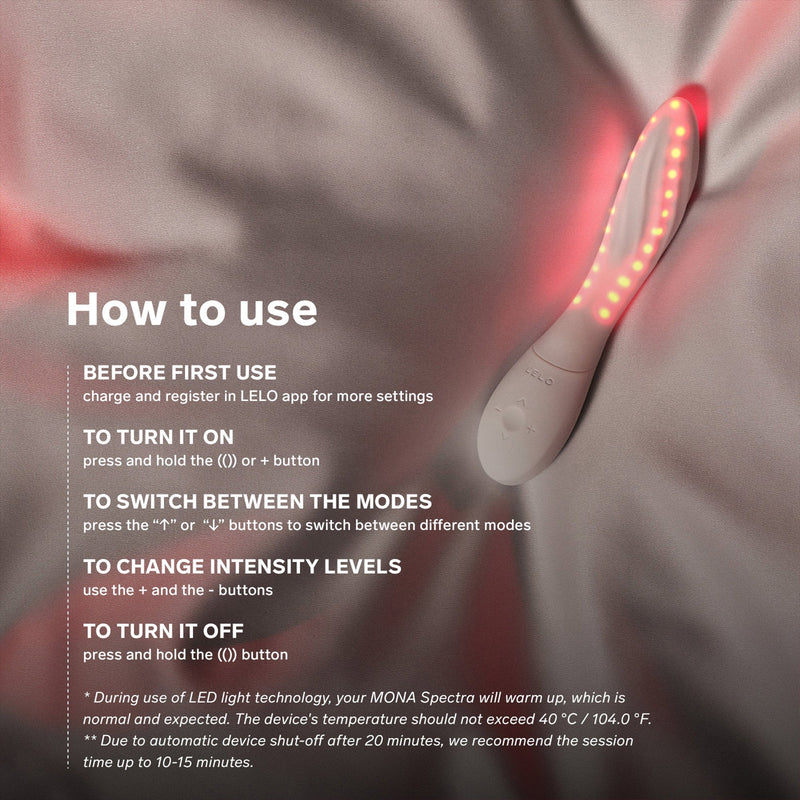 LELO - Mona Spectra - Wellness Massager met Rood Licht - Wit-Erotiekvoordeel.nl