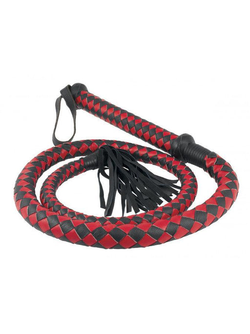 Rimba - Lange Bullwhip - 200 cm - Rood/Zwart-Laced-up.nl