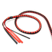 Kiotos - Lange gevlochten single tail - Bull Whip - 190 cm lang - Rood/Zwart-Erotiekvoordeel.nl